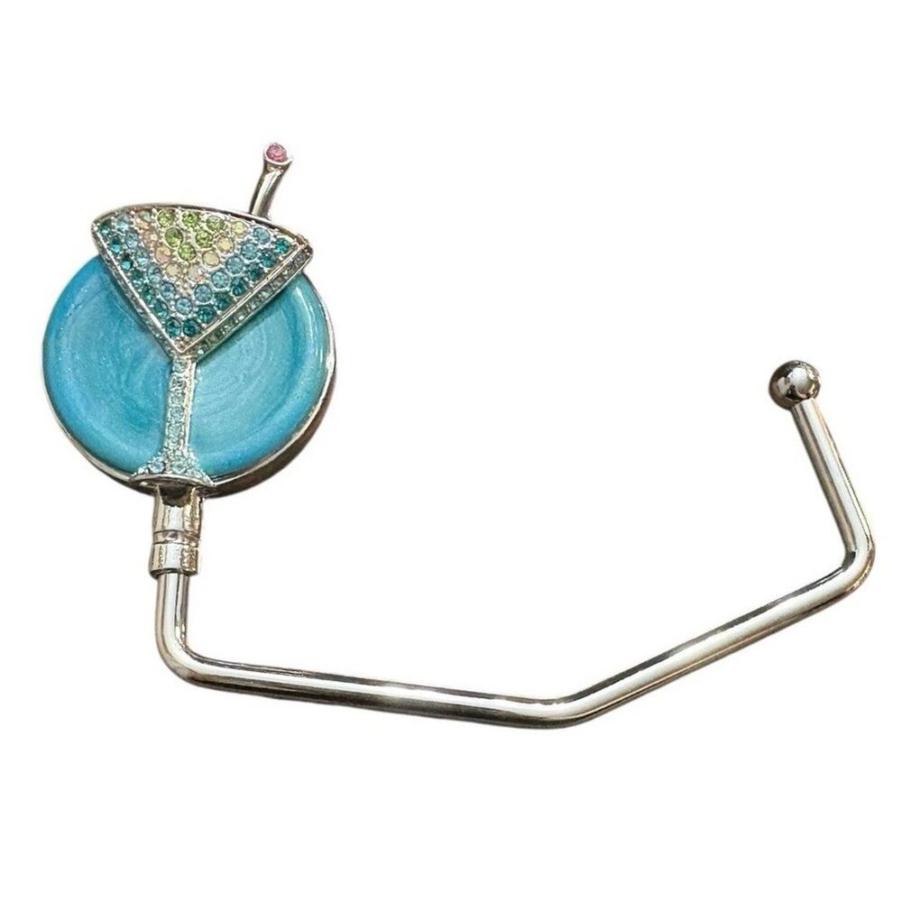 SPRING STREET DESIGN CRYSTAL MARTINI GLASS HANDBAG HOLDER